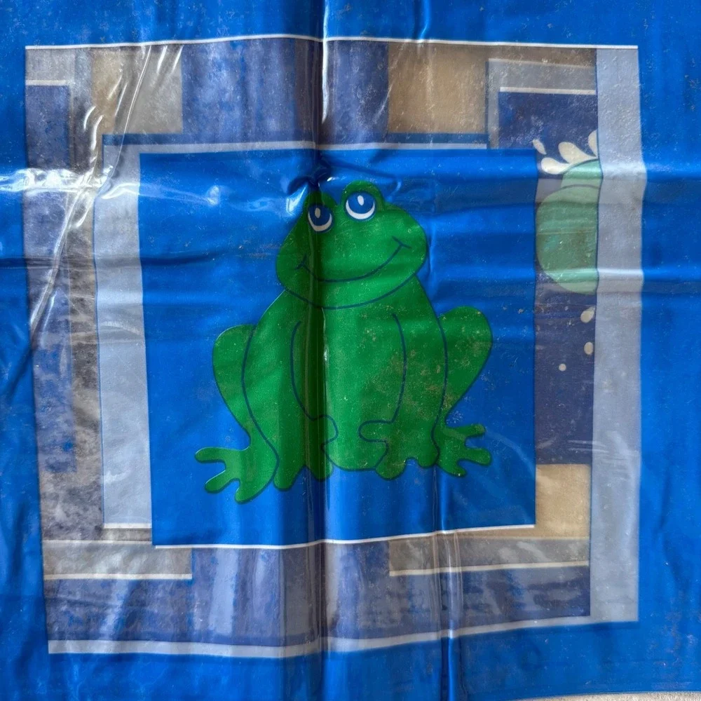 Vintage Kids‎ Plastic Shower Curtain Whale Duck Frog Blue Bathroom